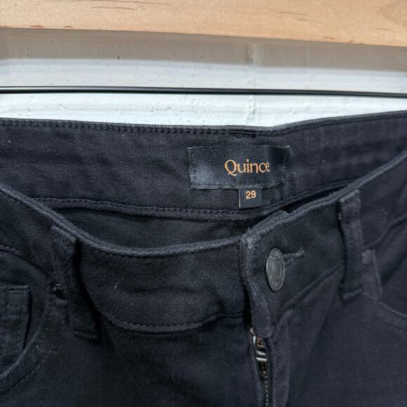 Quince NWOT Stretch High Rise Wide Leg Jeans Black Sz 29 30" - Picture 7 of 14